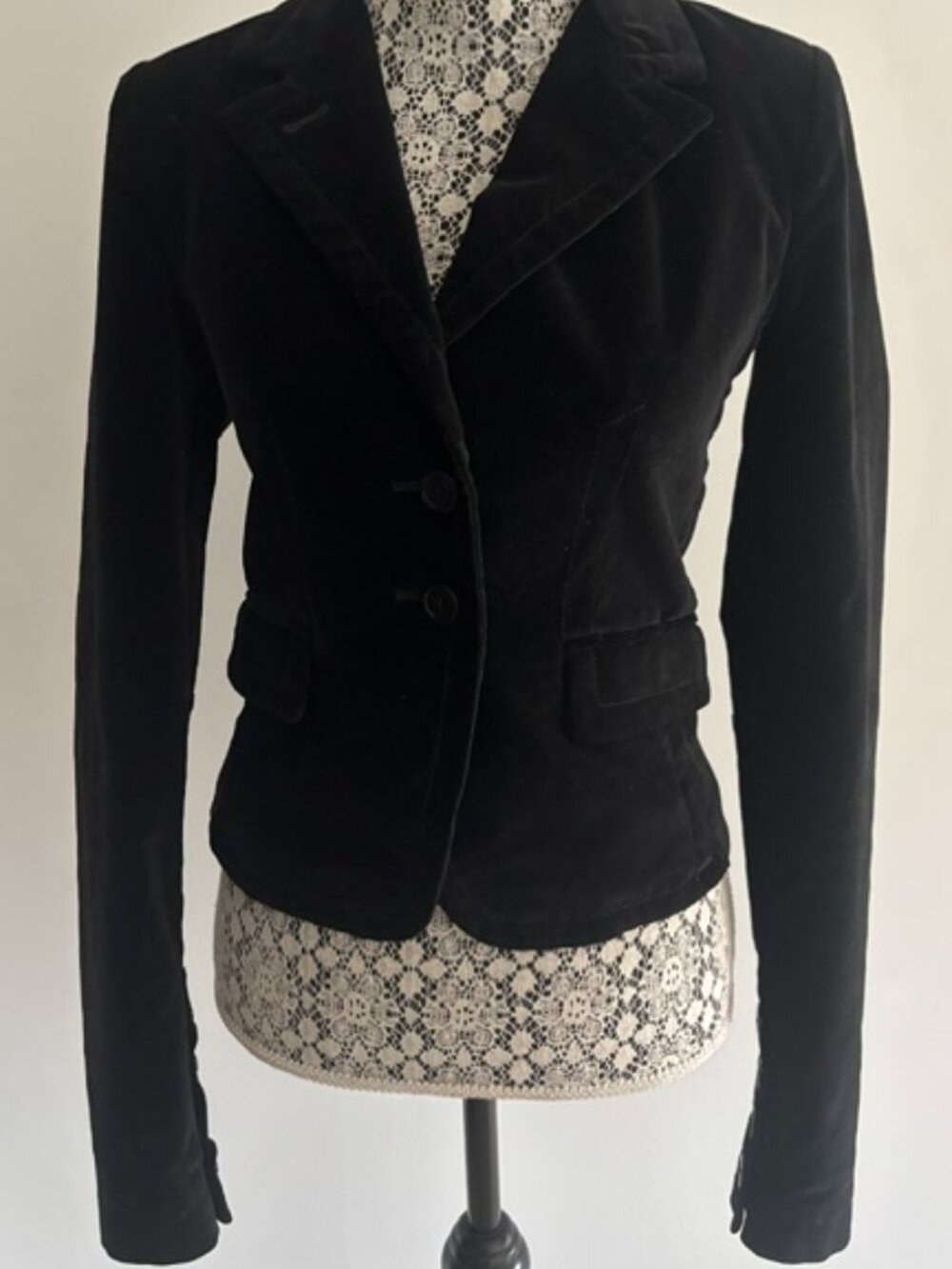Lucky Brand Black Velvet Blazer - XS